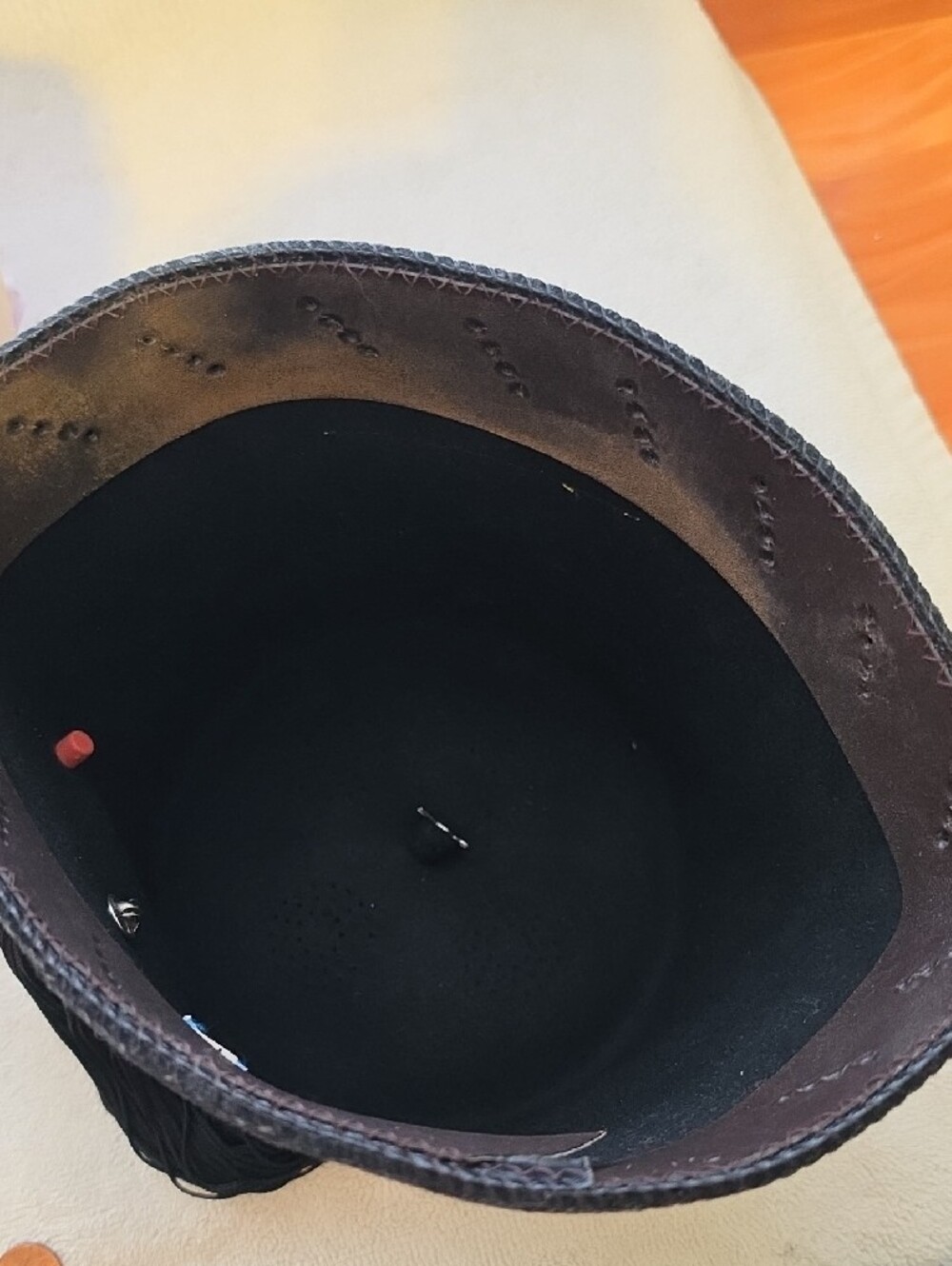 Vintage Publish Black Fez Hat with Multicolor Embroidered Star Patch With Box - Picture 5 of 8